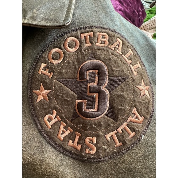 Vintage Leather Super Bowl All Stars Jacket XL NY skyline Fox Football Bare Fox - Picture 10 of 12